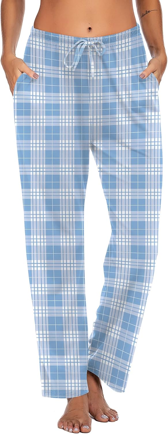 Detalle de Ekouaer Women's Plaid Pajama Pants