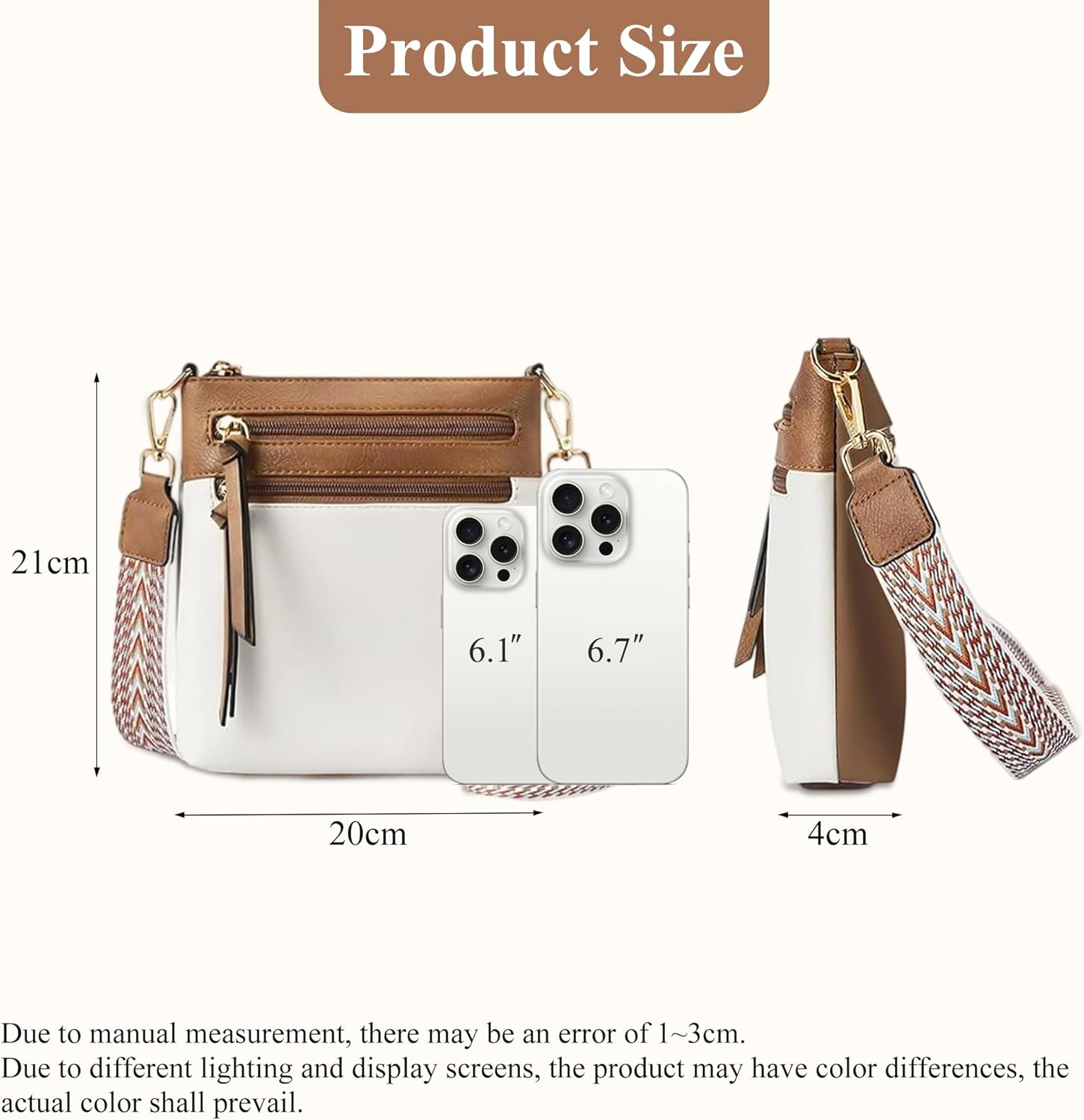 Thumbnail 2 de Mabecol Borsa a Tracolla Donna Piccola Crossbody con custodia telefono, cinturino regolabile e protezione RFID
