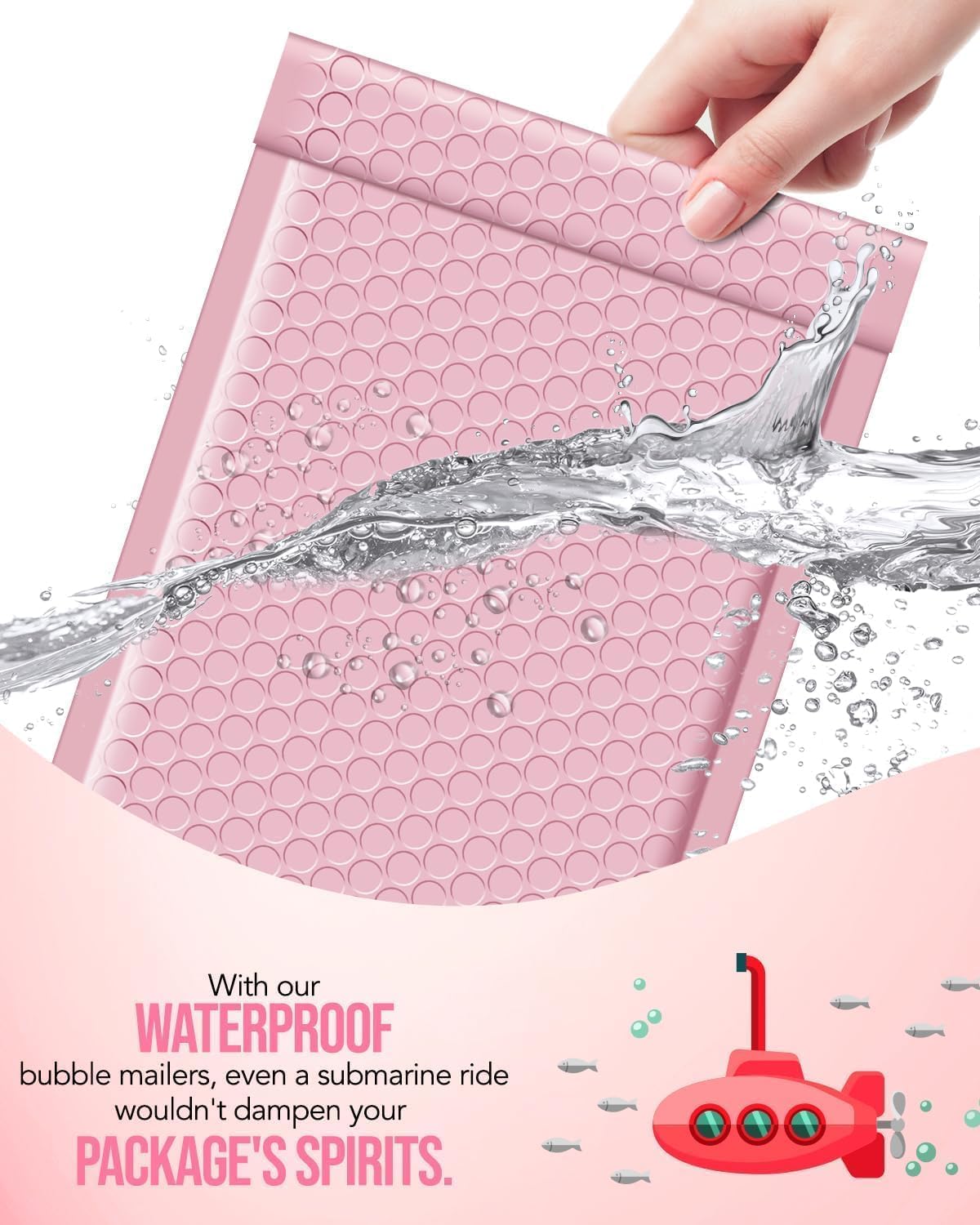 Thumbnail 4 de Switory 800pcs Padded Envelopes Pale Pink Bubble Mailers (4x7" Internal) – Waterproof, Opaque & Self-Seal