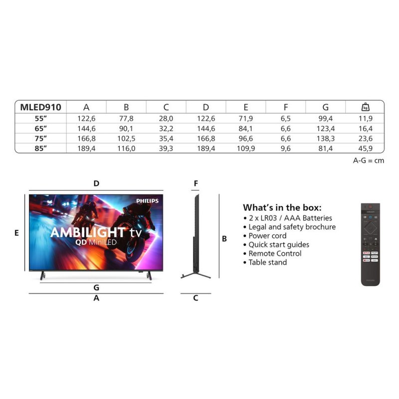 Detalle 2 de TV Philips QD-Mini LED 75MLED910/12: 75" 4K UHD con Ambilight y HDR avanzado