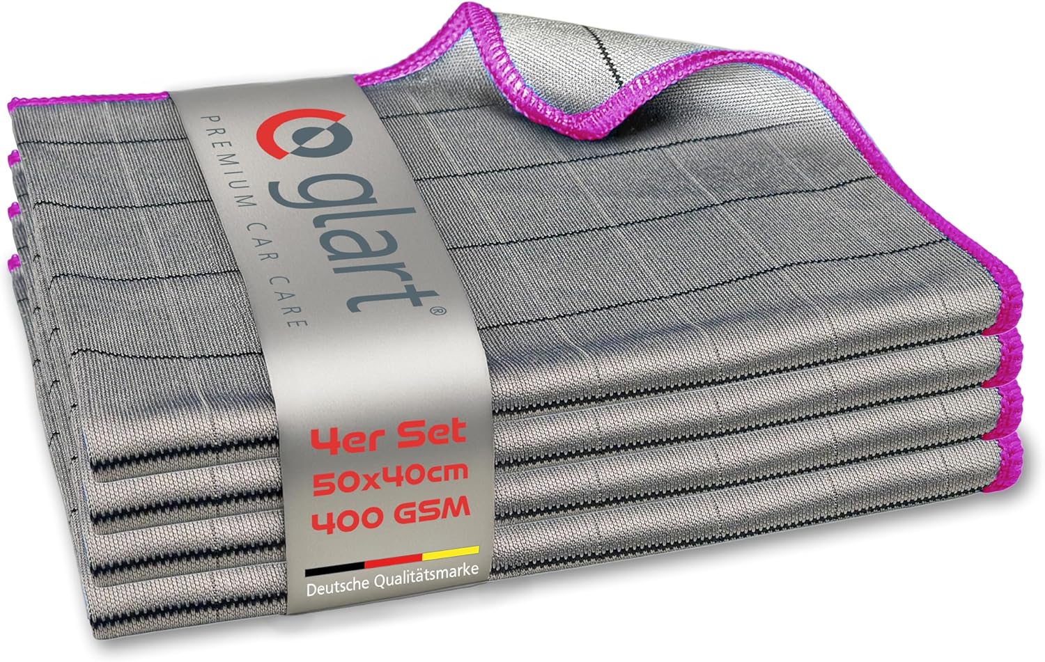 Thumbnail 3 de Glart 4448: Set di 4 panni in microfibra ultra-morbidi 40x40 cm per auto e casa (2 blu, 2 verdi)