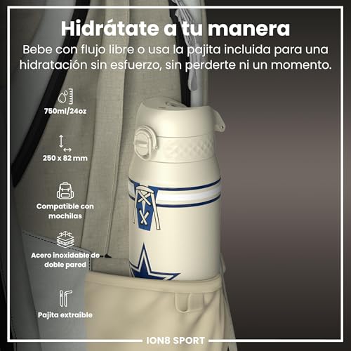 Detalle 2 de ion8 NFL Dallas Cowboys Botella térmica 750 ml 🥤