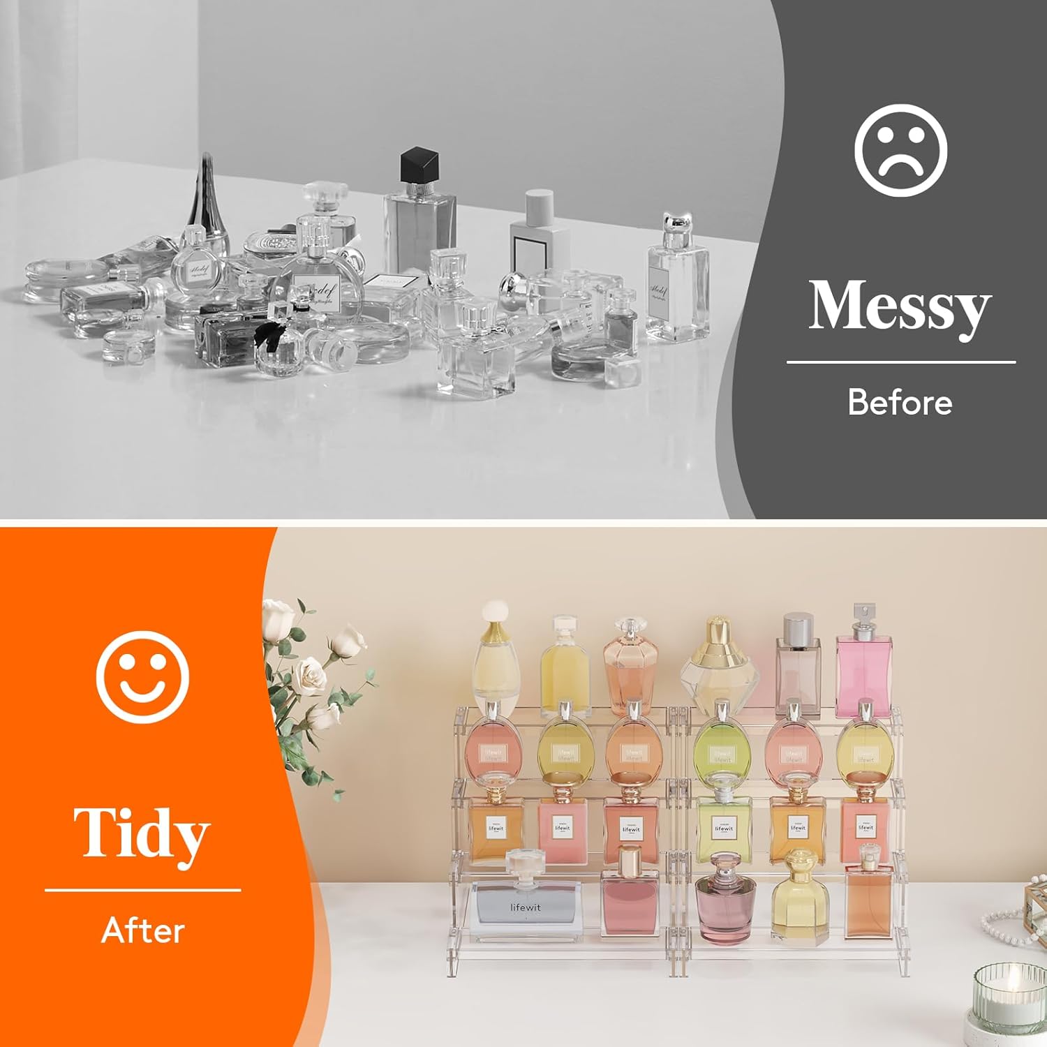 Thumbnail 2 de Lifewit Perfume Organizer Clear Cologne Cupcake Stand (Tool-Free Assembly) for Vanity & Counter Storage