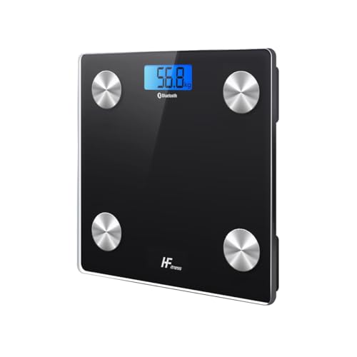 Detalle 2 de HomeFashion HFitness báscula digital de baño con app y análisis corporal (19 indicadores), negra