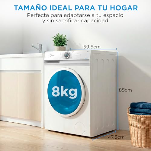 Thumbnail 1 de Lavadora Midea 8 kg con motor Inverter, 1350 rpm y Vapor HealthGuard