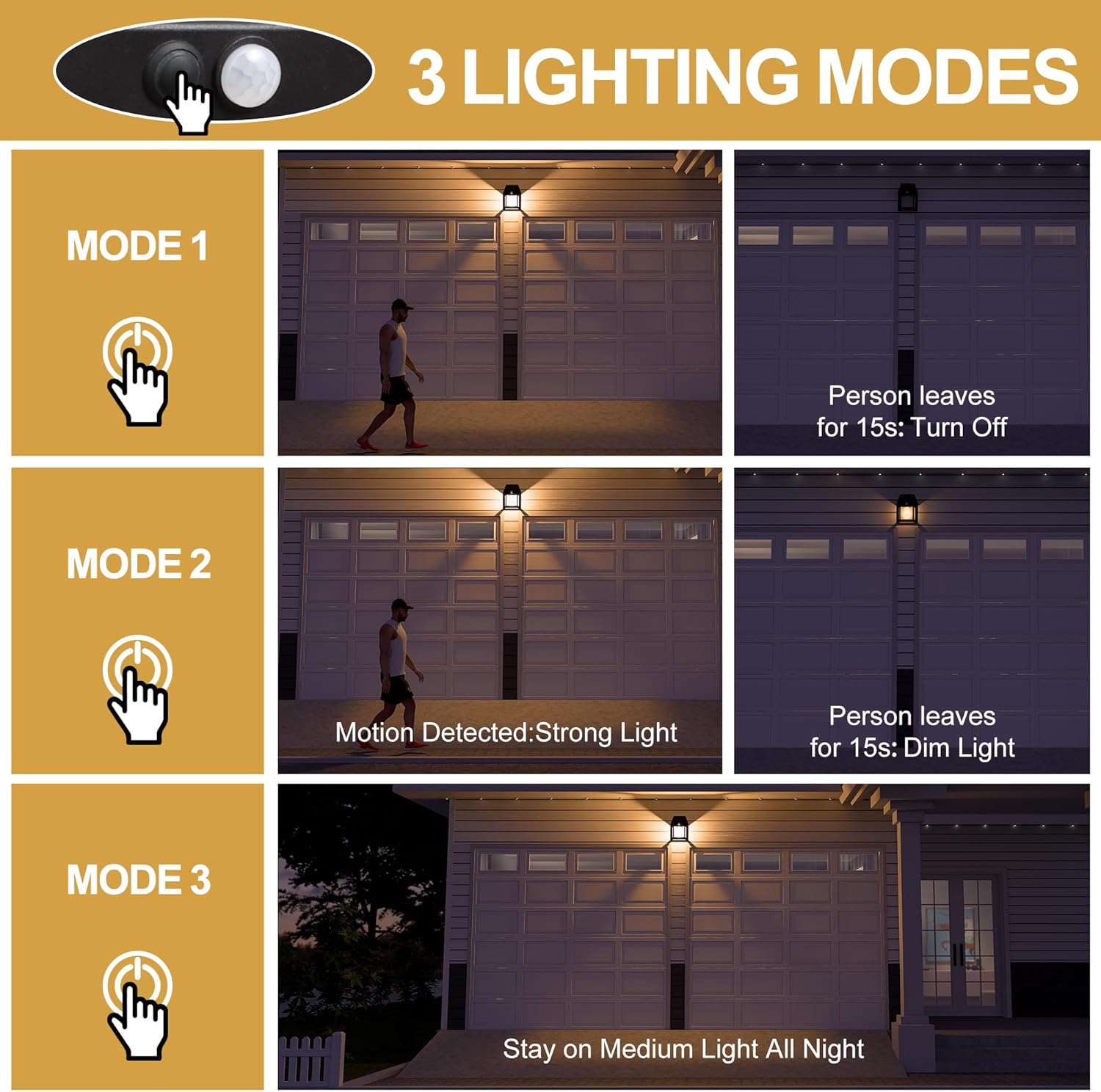 Thumbnail 4 de Flacchi Solar Lights Outdoor: Waterproof Solar Wall Lights with Motion Sensor (2 Pack) – Warm White
