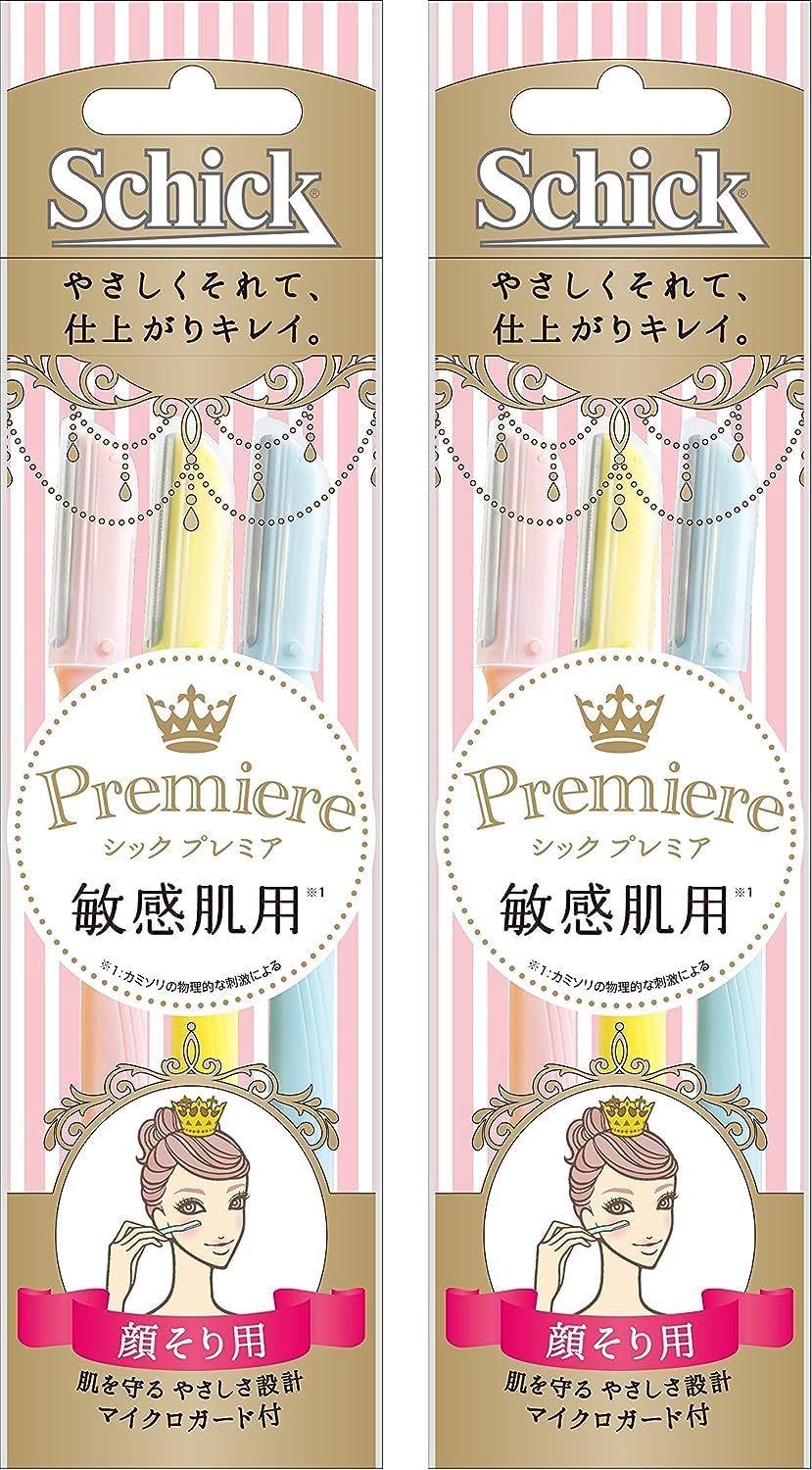 Detalle de Schick(シック) プレミア敏感肌用 Lディスポ 顔そり用カミソリ、マイクロガード付き・細身ヘッド・6本セット