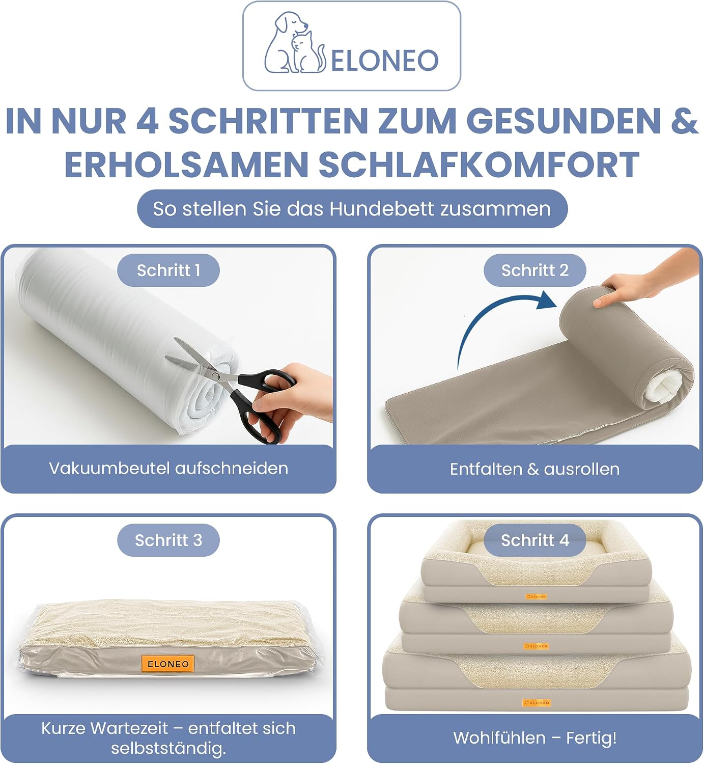 Thumbnail 6 de ELONEO orthopädisches Hundebett 106×76×19 cm
