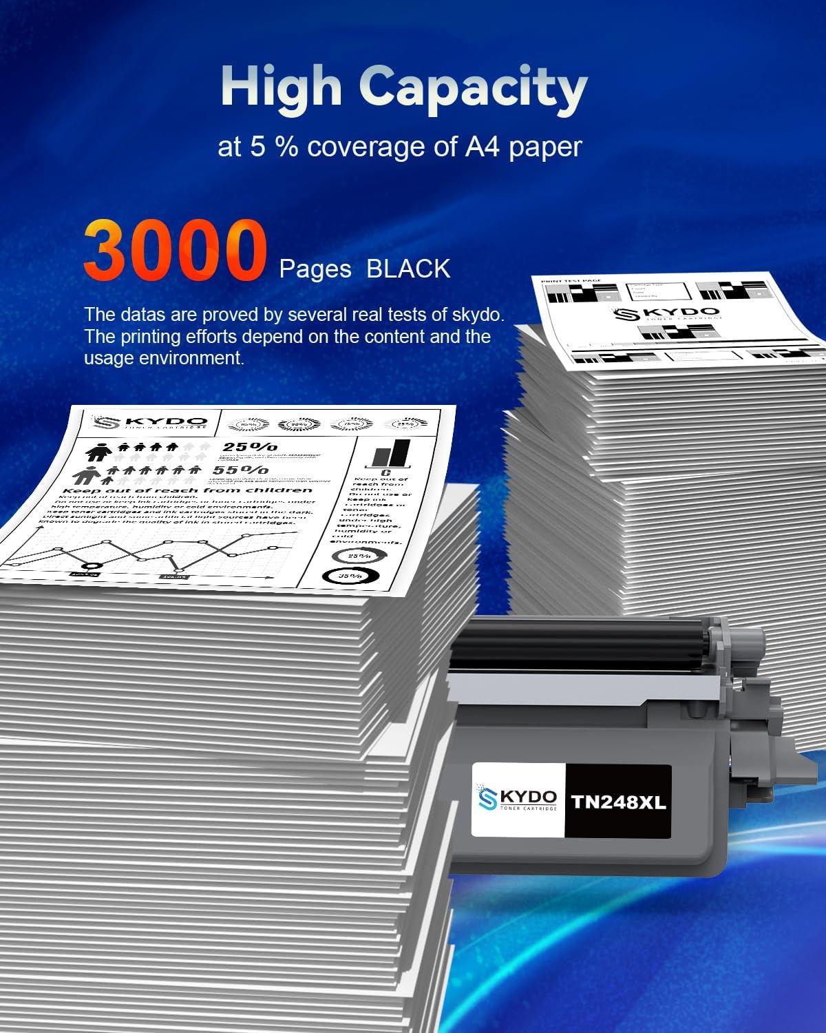 Detalle de Skydo TN248XL Toner compatibile per Brother TN248/TN248XL – 3000 pagine, Nero