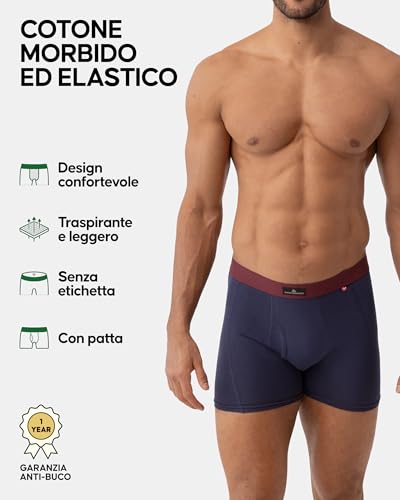 Detalle 2 de DANISH ENDURANCE Boxer Uomo Cotone – 3 o 10 Paia, Multicolore, Apertura Frontale, XL