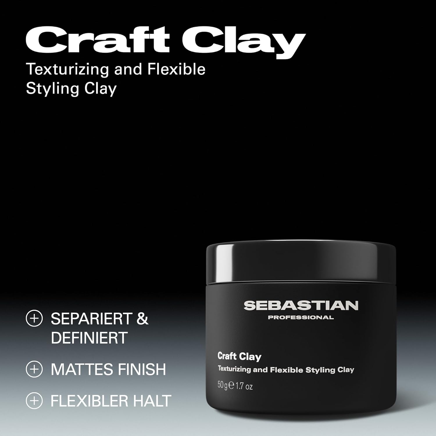 Thumbnail 2 de Sebastian Professional Craft Clay Texturizing & Flexible Styling Clay – Mattes Haarwachs (50 ml) für definierte Textur