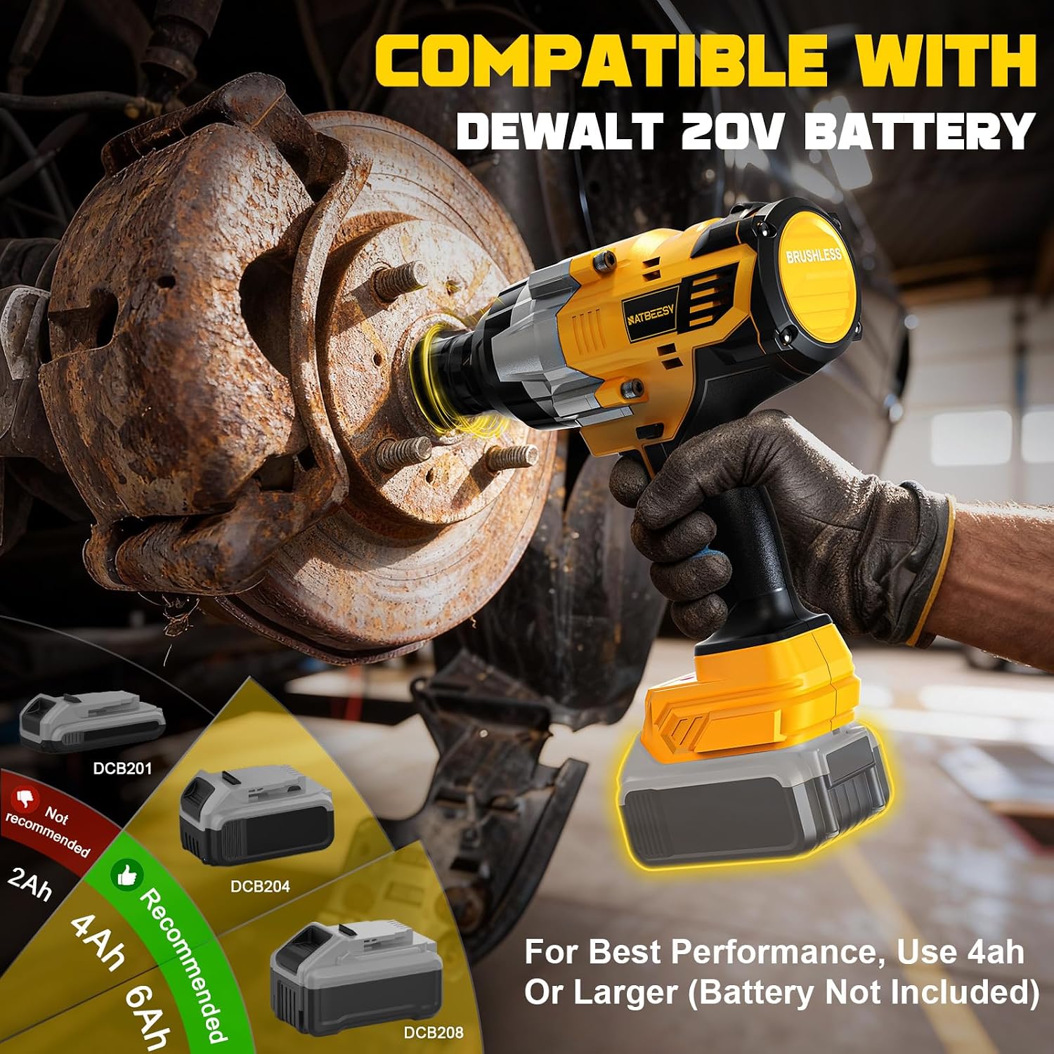 Detalle de NATBEESY Impact Wrench 1/2" 2300 N·m cordless