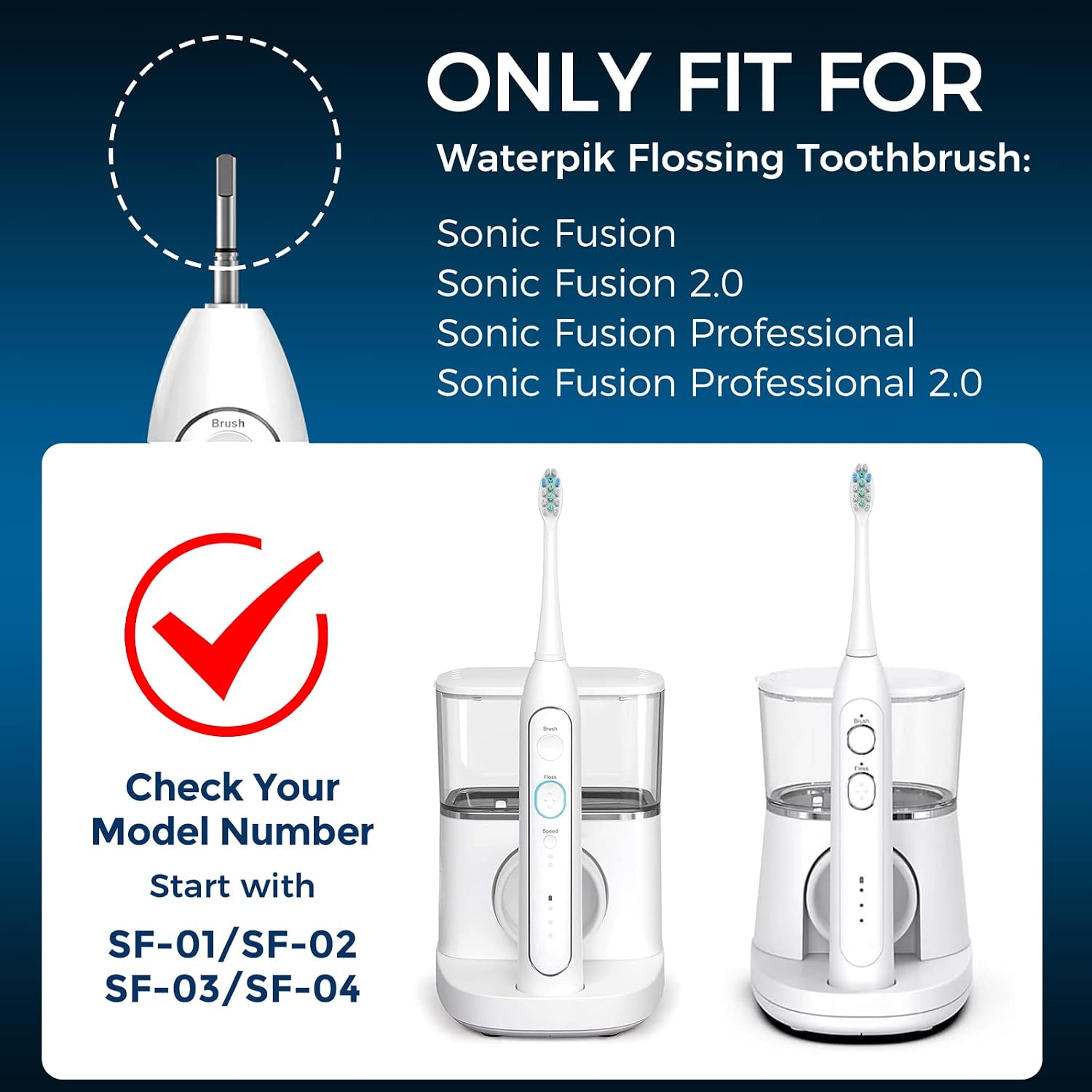 Detalle 2 de FitMount 6-Pack Toothbrush Heads for WaterPik 🦷