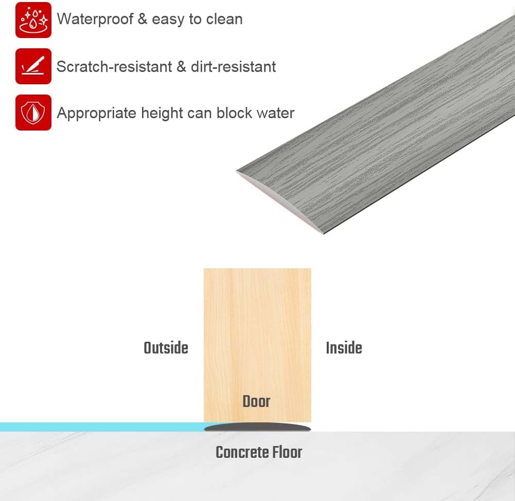 Detalle de Flintronic 3M PVC Laminate Flooring Transition Strip (5cm) – Self-adhesive threshold bar for joining floor gaps