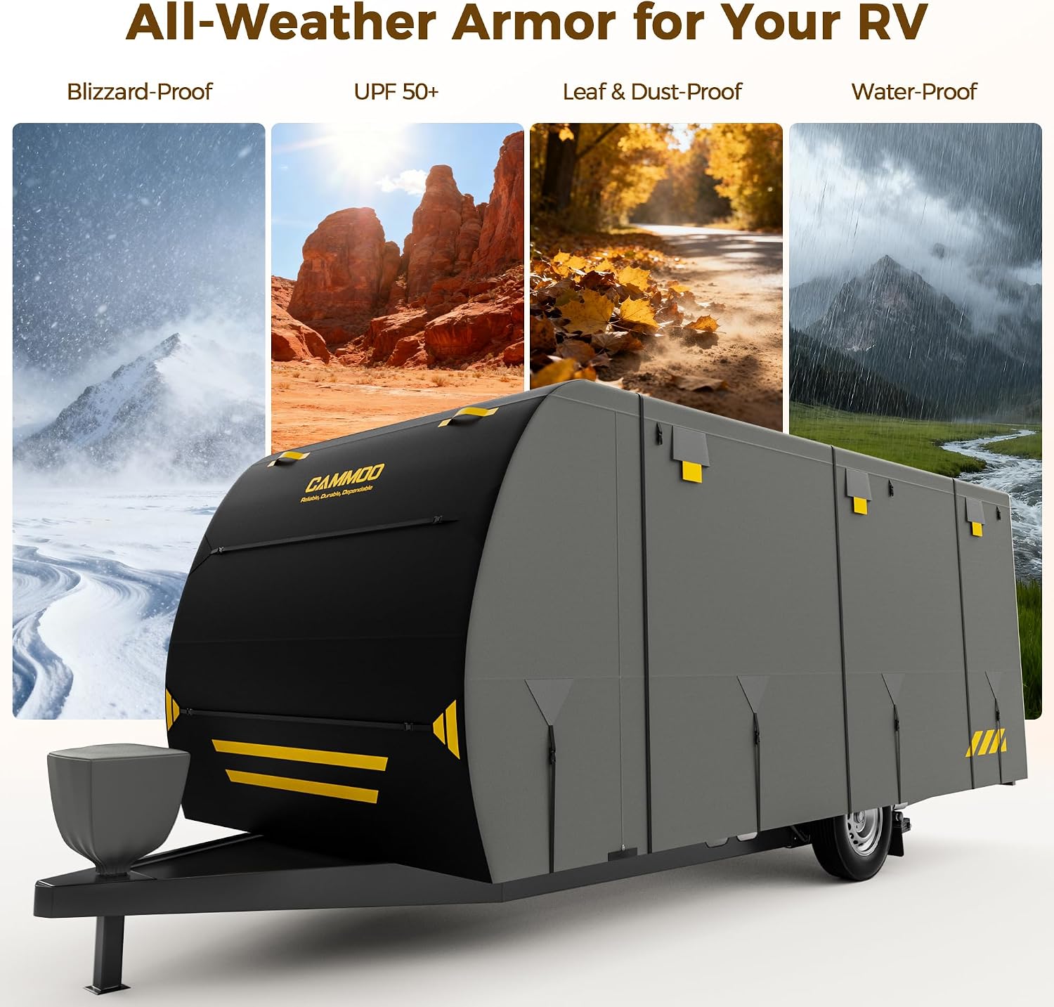 Thumbnail 2 de CAMMOO RV Cover for 24-27ft Travel Trailer — 9-Layer 180g Heavy Duty All-Weather Protection
