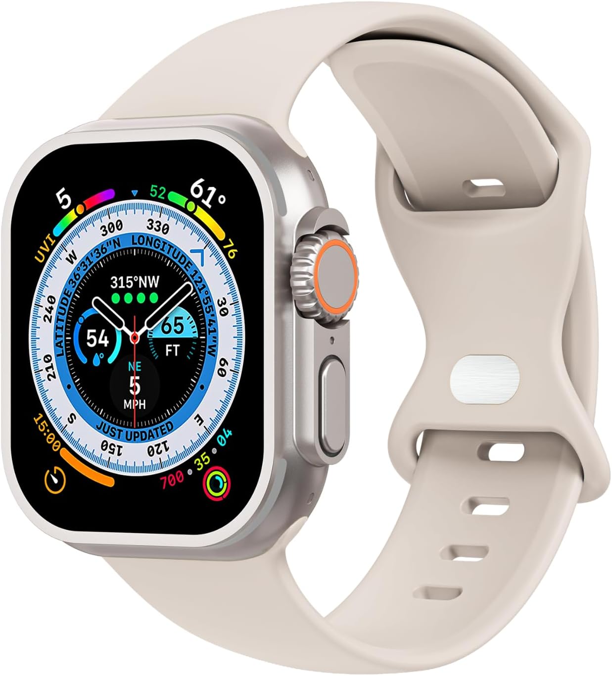 Detalle de Tighesen Sport Band for Apple Watch Ultra & Series (38–49mm) – Silicone Comfort & Secure Pin-and-Tuck