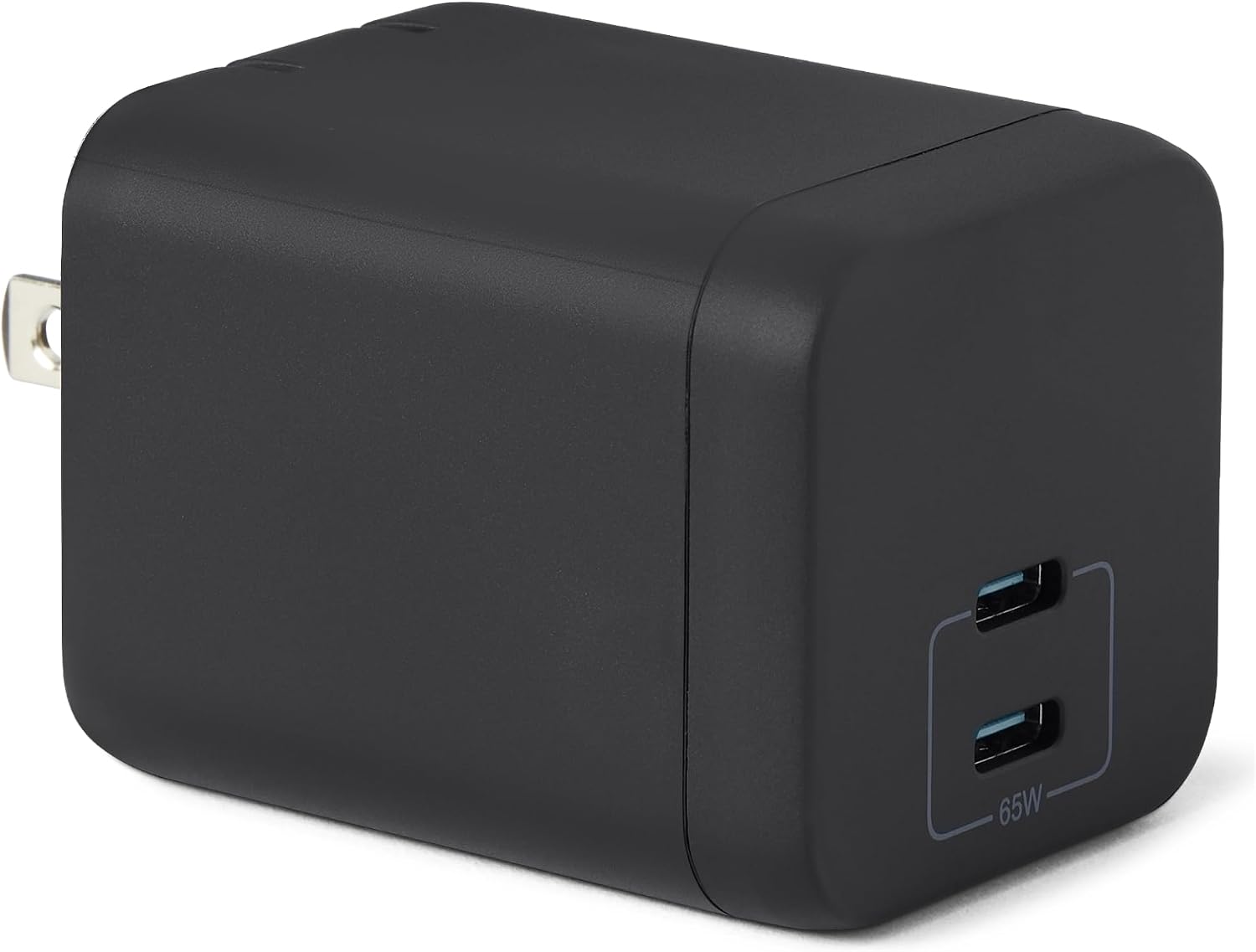 Detalle de Amazonベーシック L6LWC055-CS-R USB-C 65W 2ポート充電器 GaN搭載・折りたたみ式プラグ