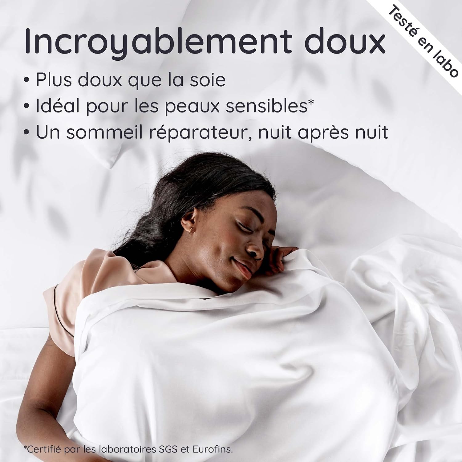 Detalle de Bambaw Drap Plat 270x290 cm en bambou – antibactérien, hypoallergénique et thermorégulateur