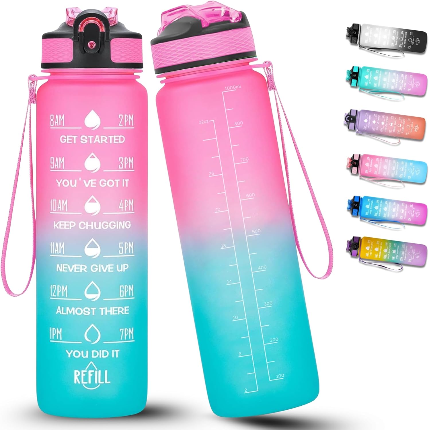 Thumbnail 5 de BierEx Trinkflasche 1l – Kohlensäuregeeignet, auslaufsicher und BPA-frei (Rosa) für Sport, Schule & Büro