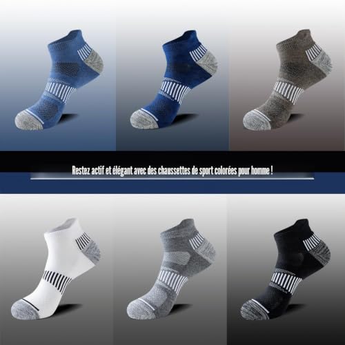Thumbnail 6 de Niorasen Chaussettes de sport pour homme – 6 paires, courtes et rembourrées