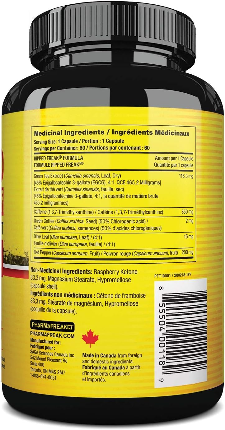 Detalle de PHARMAFREAK PFT10001 RIPPED FREAK Metabolism Support, 60 Veggie Caps