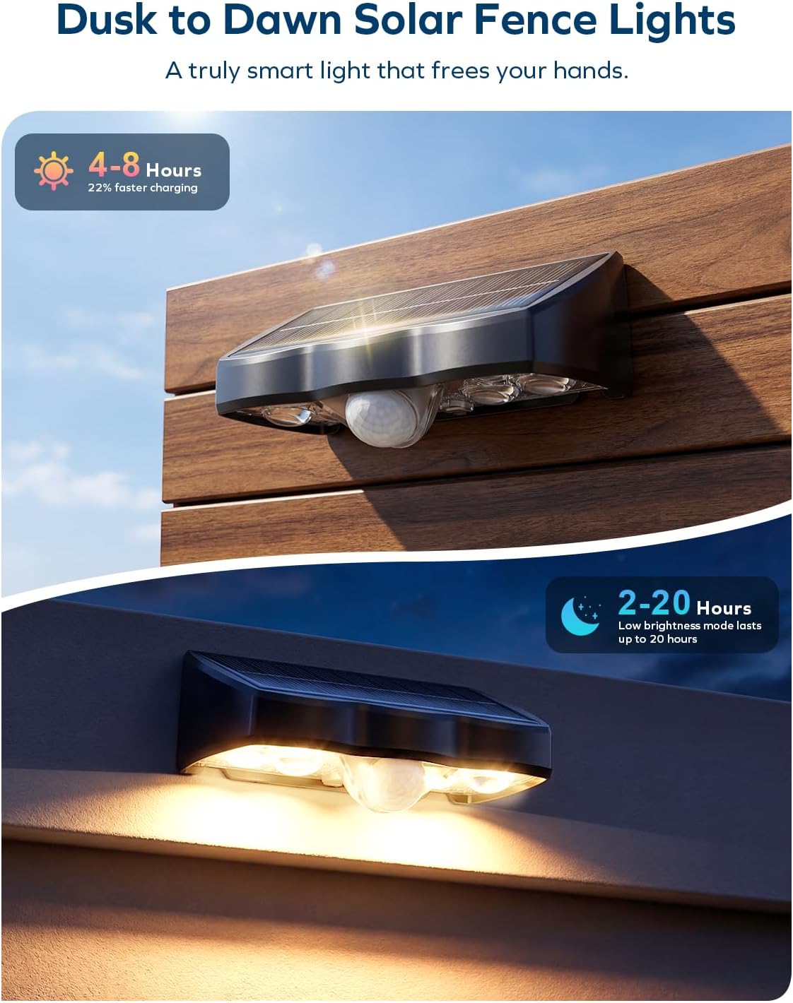 Detalle de nibuuecer Solar Lights Outdoor Garden (8 Pack) — Warm White 3000K, IP65, 3 Modes Motion Sensor