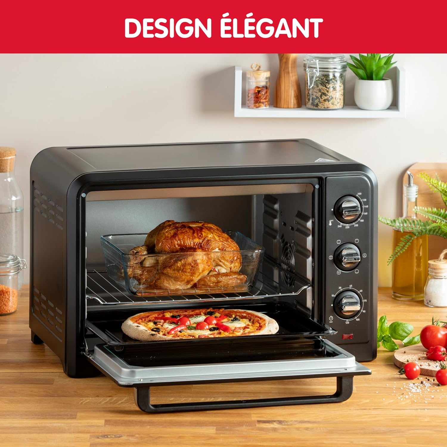 Detalle 2 de Moulinex Optimo OX464811 heteluchtoven 33 l met 6 kookstanden