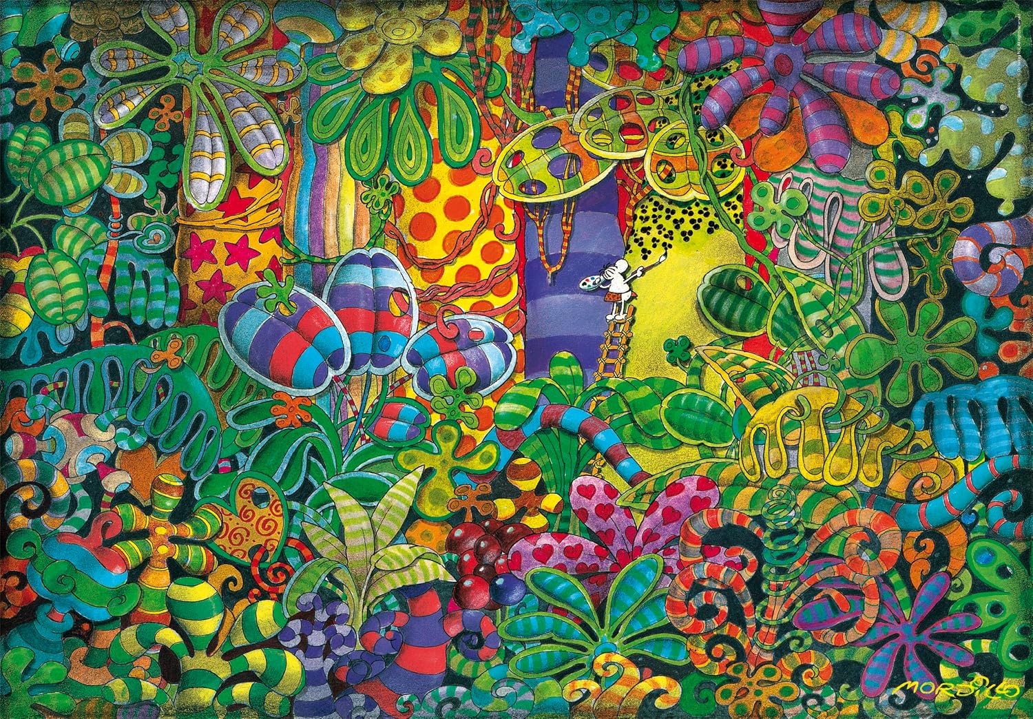 Detalle 2 de Clementoni Puzzle 1500 pezzi Mordillo “The Painter” con poster incluso (31737) – 84,5×59,5 cm