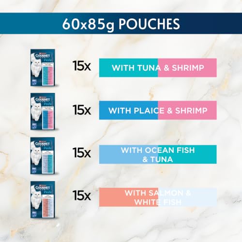 Detalle 2 de Gourmet Perle Ocean Collection Adult Wet Cat Food Mini Fillets in Gravy – 40 x 85g Pouches