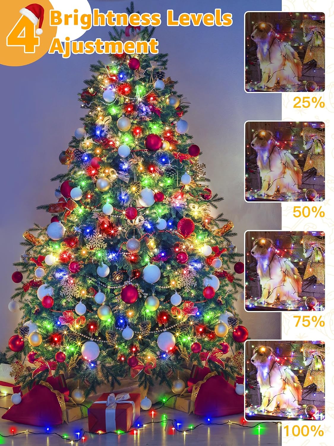 Detalle 2 de BrightChristmas NYA0200J 200 LED Christmas Lights, 66 ft, Multicolour