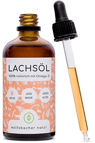 Detalle de Wolfsbacher Lachsöl für Katzen mit Omega-3 & Omega-6 – 100 ml