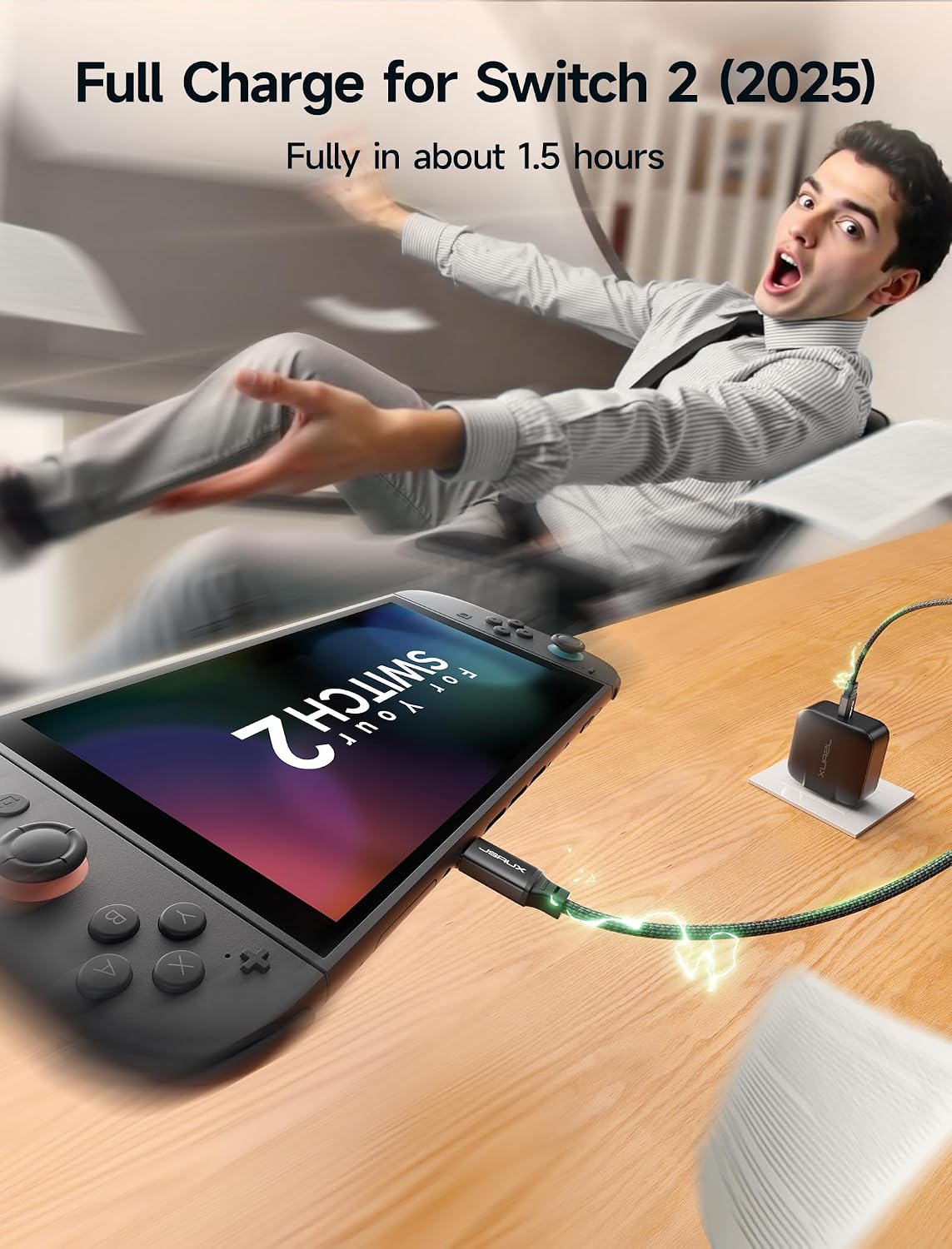 Detalle 2 de JSAUX 65W USB‑C Charger for Nintendo Switch 2