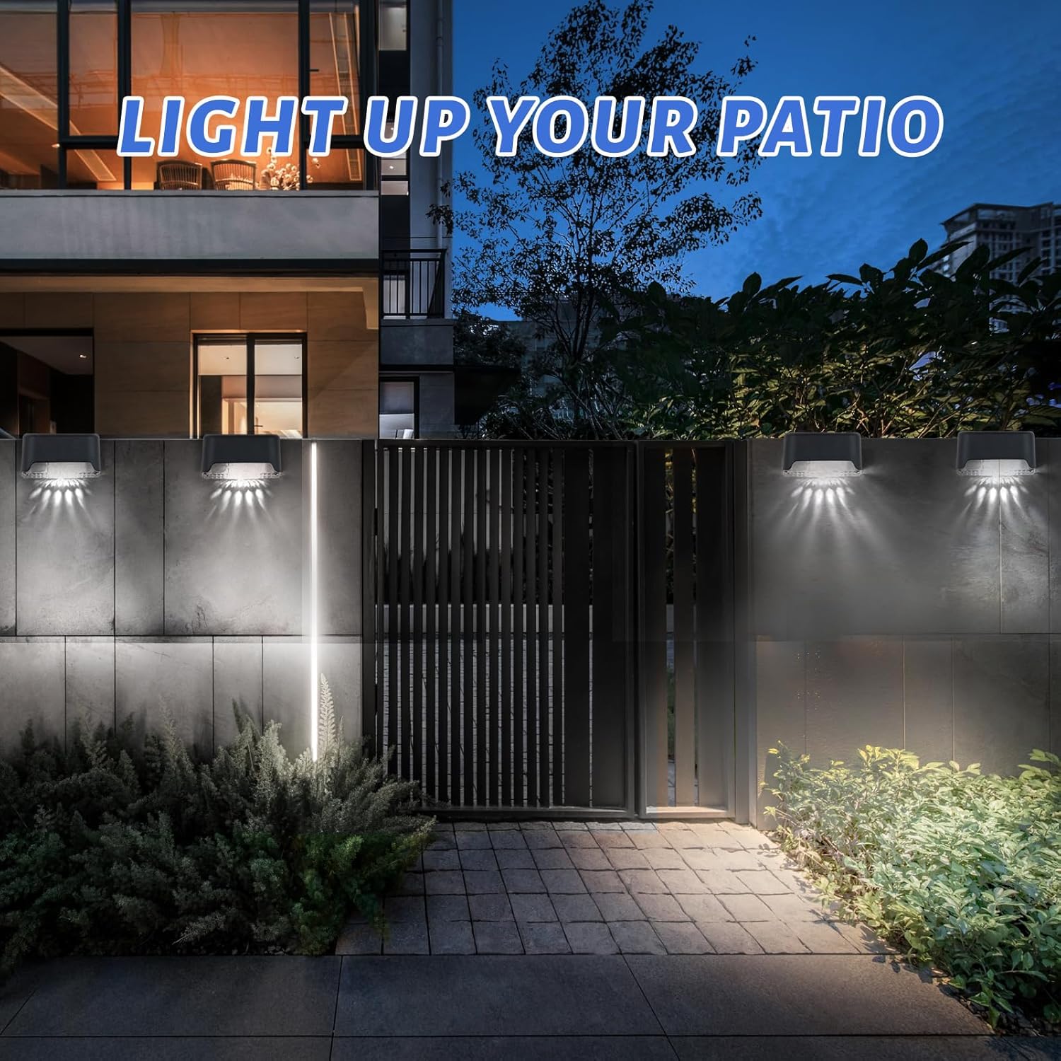 Thumbnail 4 de Caldarax 8 Pack Solar Fence Lights Garden – Cool White LED, Waterproof Outdoor Step Lights