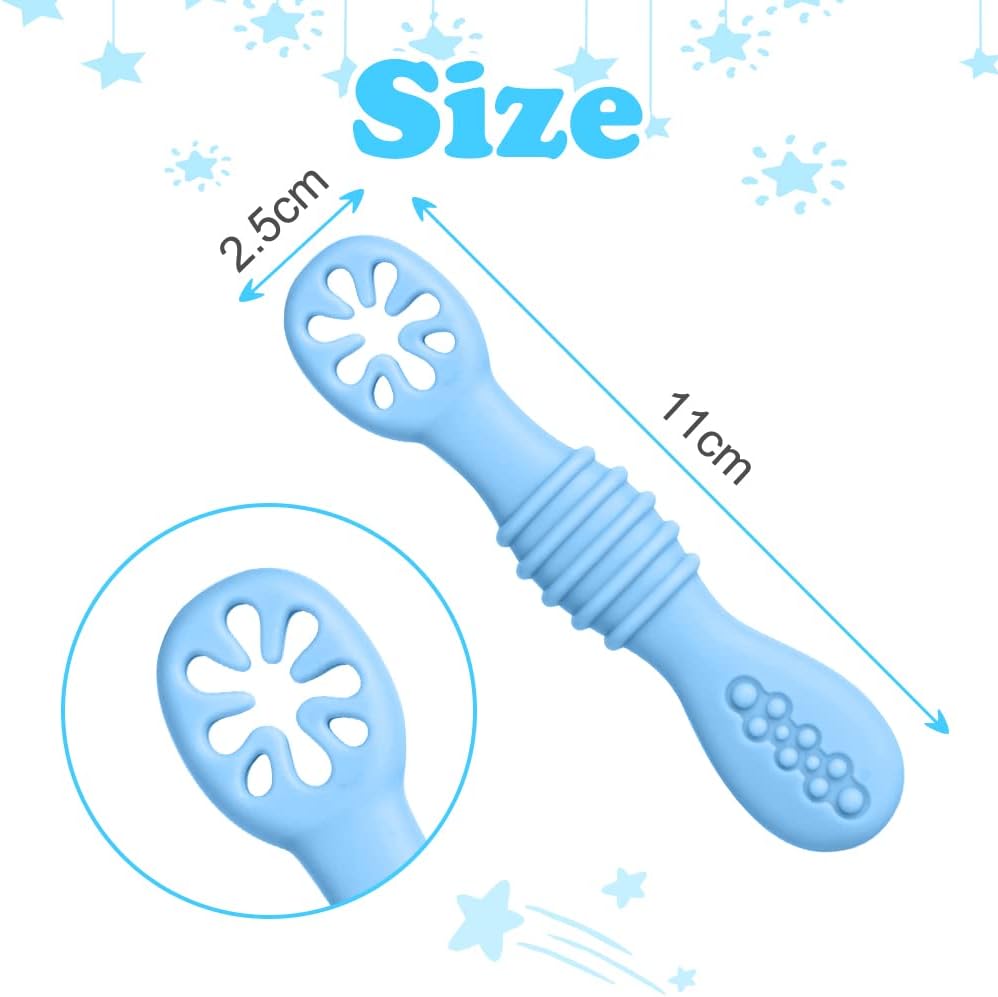 Thumbnail 1 de Vicloon 4-Piece Baby Fork and Spoon Silicone Set for Self-Feeding