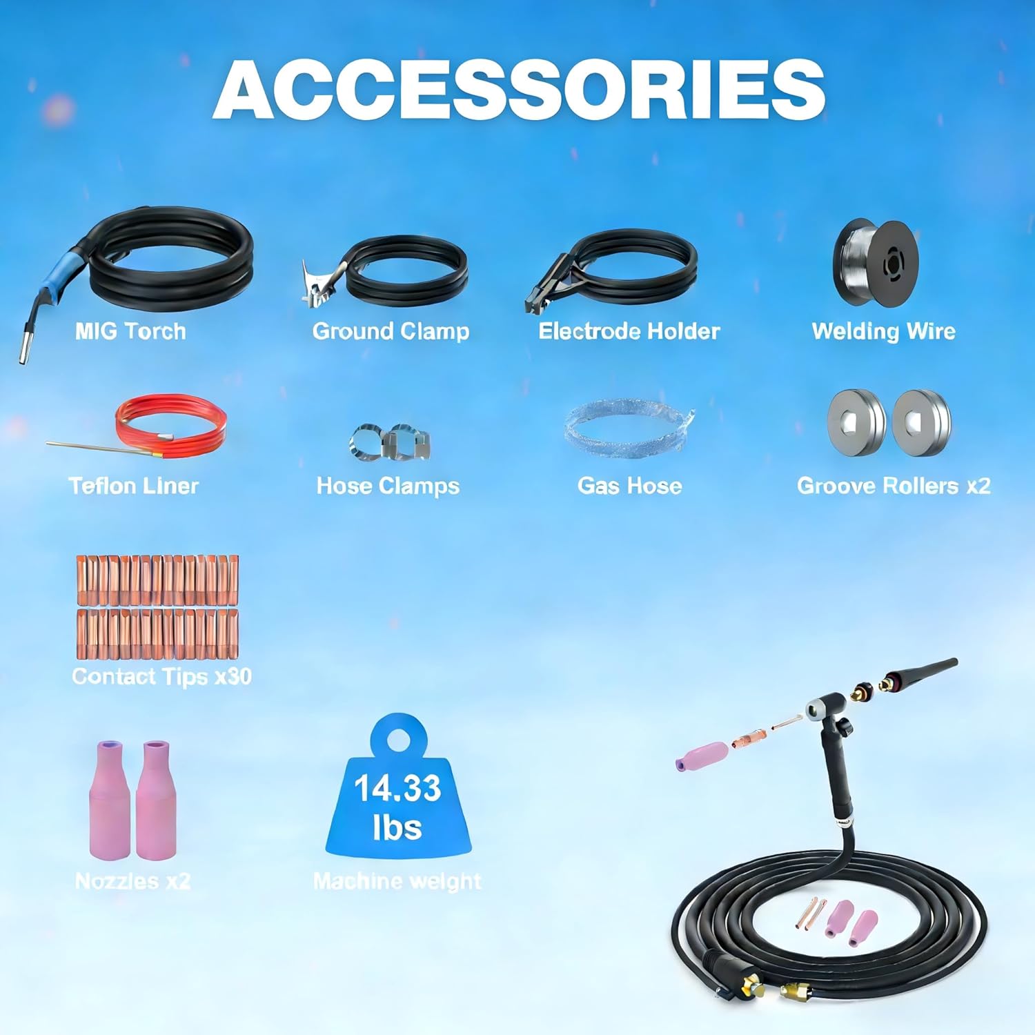 Thumbnail 6 de Reboot RBM205PRO – poste de soudage multifonction 8 en 1 205 A MIG/MAG, fil fourré, MMA et Lift-TIG