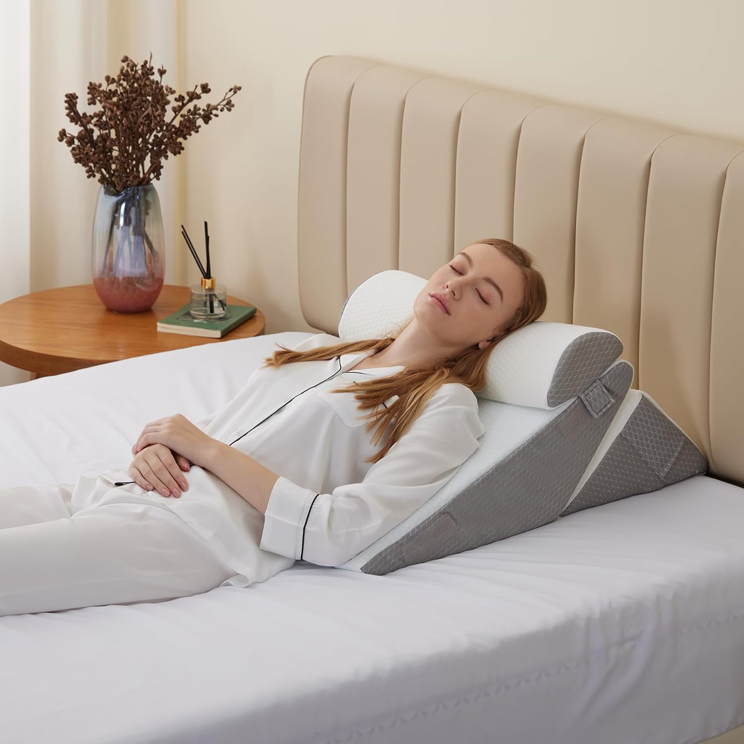 Thumbnail 6 de Bedluxe Wedge Pillow Headboard 3-piece wedge