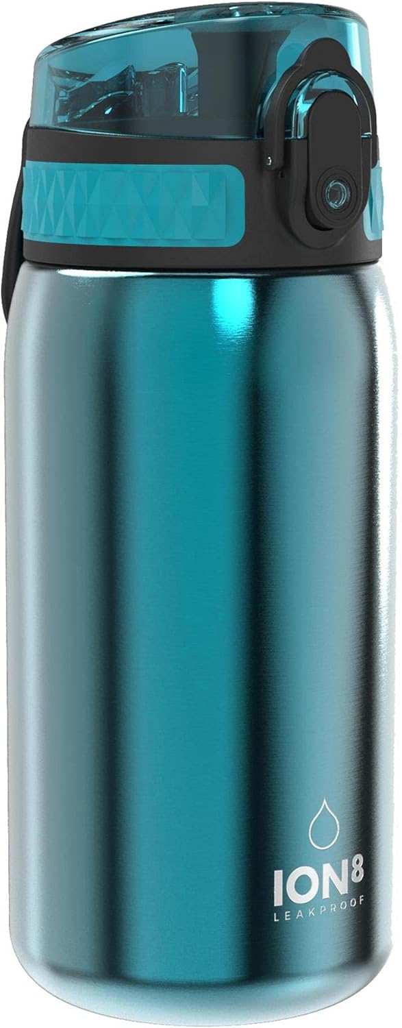Detalle de ION8 Lightweight Steel Kids Water Bottle, 400ml (13oz) – Leakproof & Dishwasher Safe