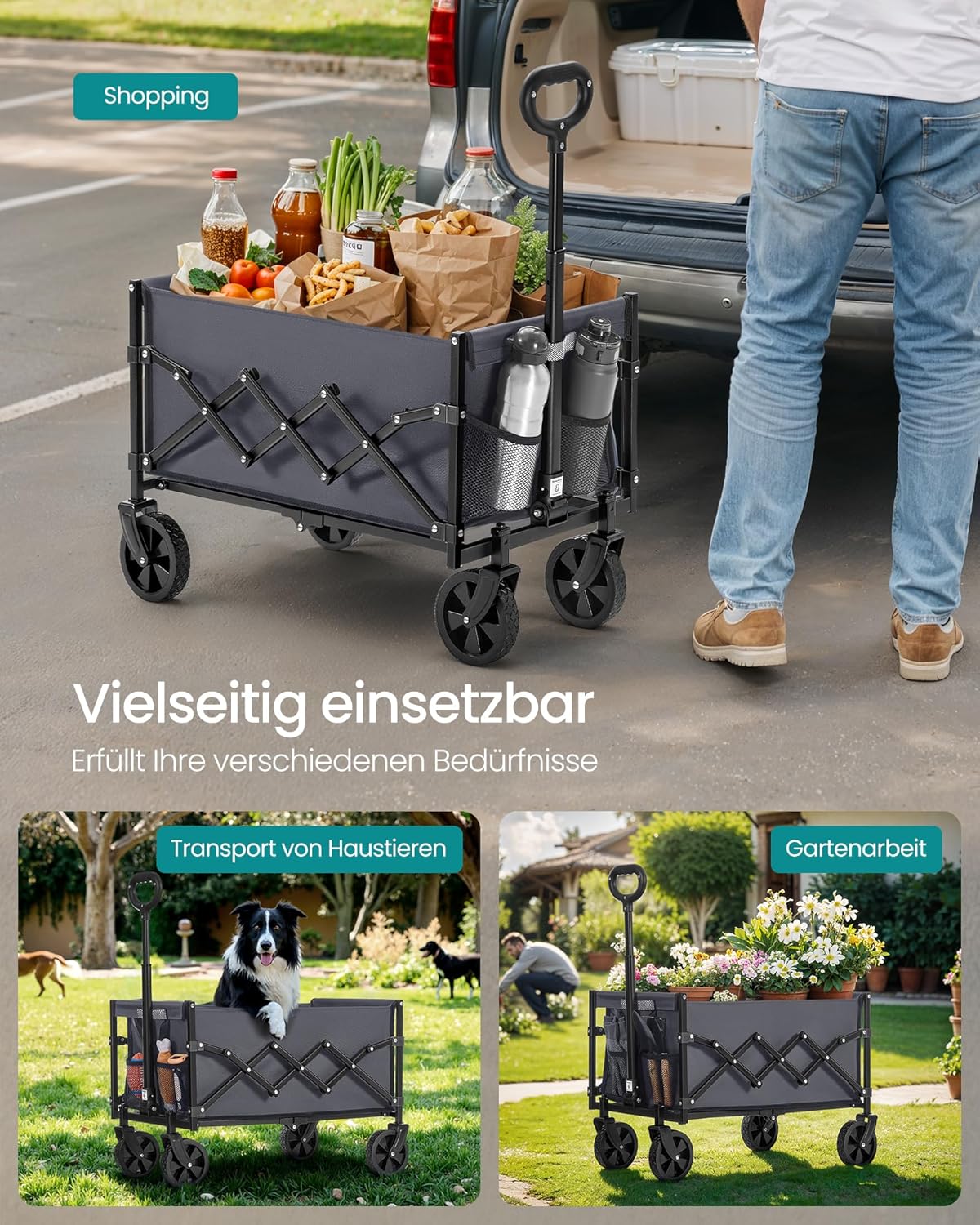 Thumbnail 4 de Songmics Handwagen faltbar 180 kg, 90 L