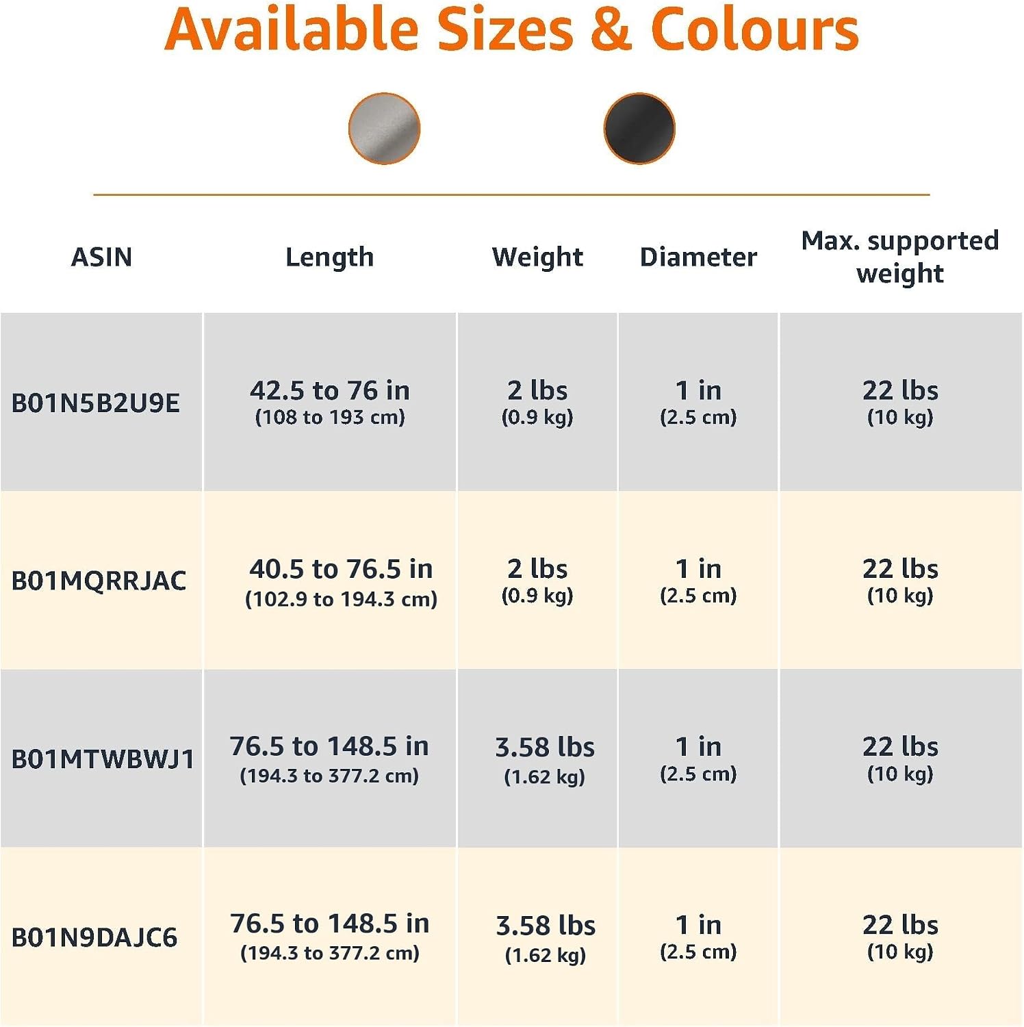 Thumbnail 4 de Amazon Basics Extendable Curtain Pole 183–366 cm 🪟