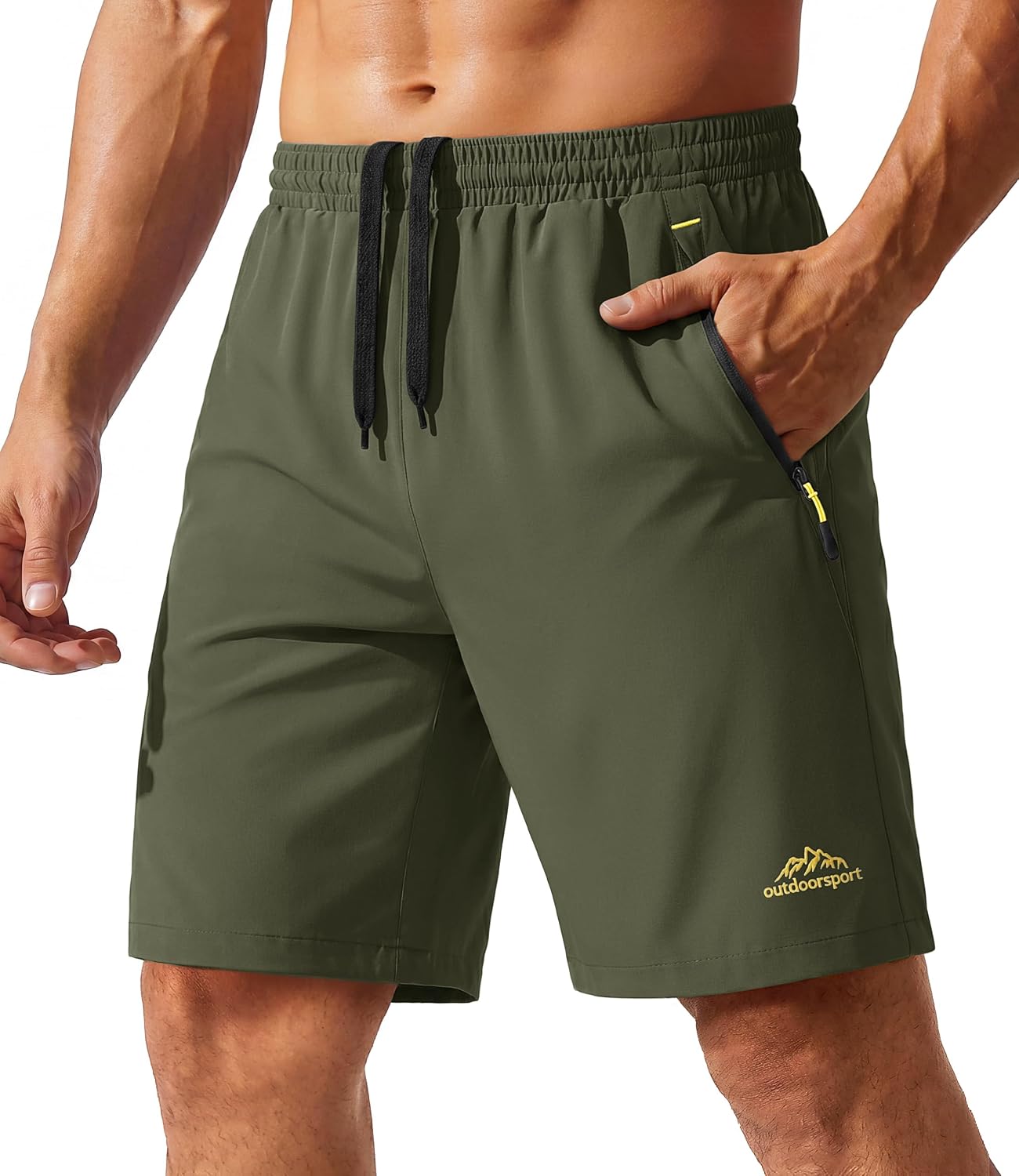 Detalle de TACVASEN Men's Quick-Drying Training Shorts: Breathable, Lightweight with Zip Pockets