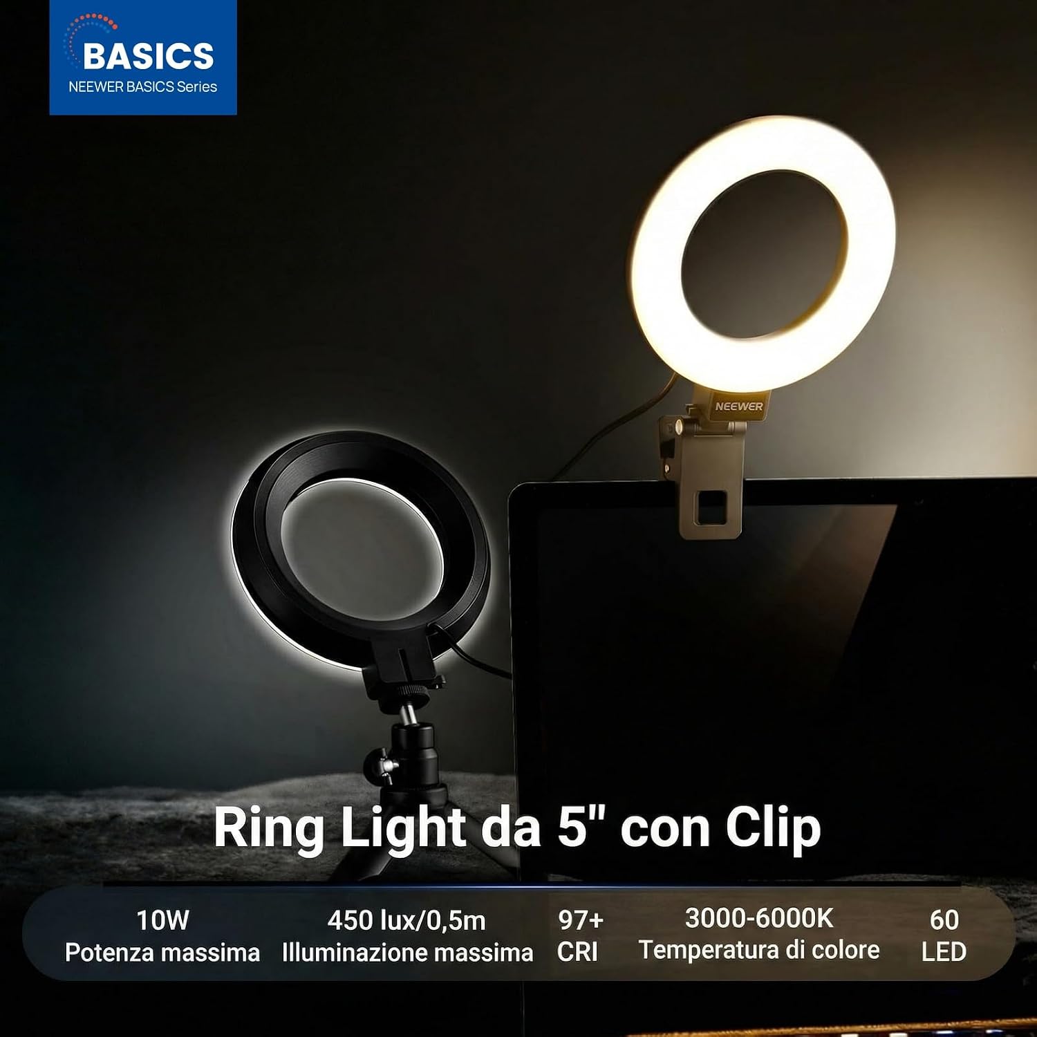 Thumbnail 1 de NEEWER BR60 Ring Light 10W per Vlog