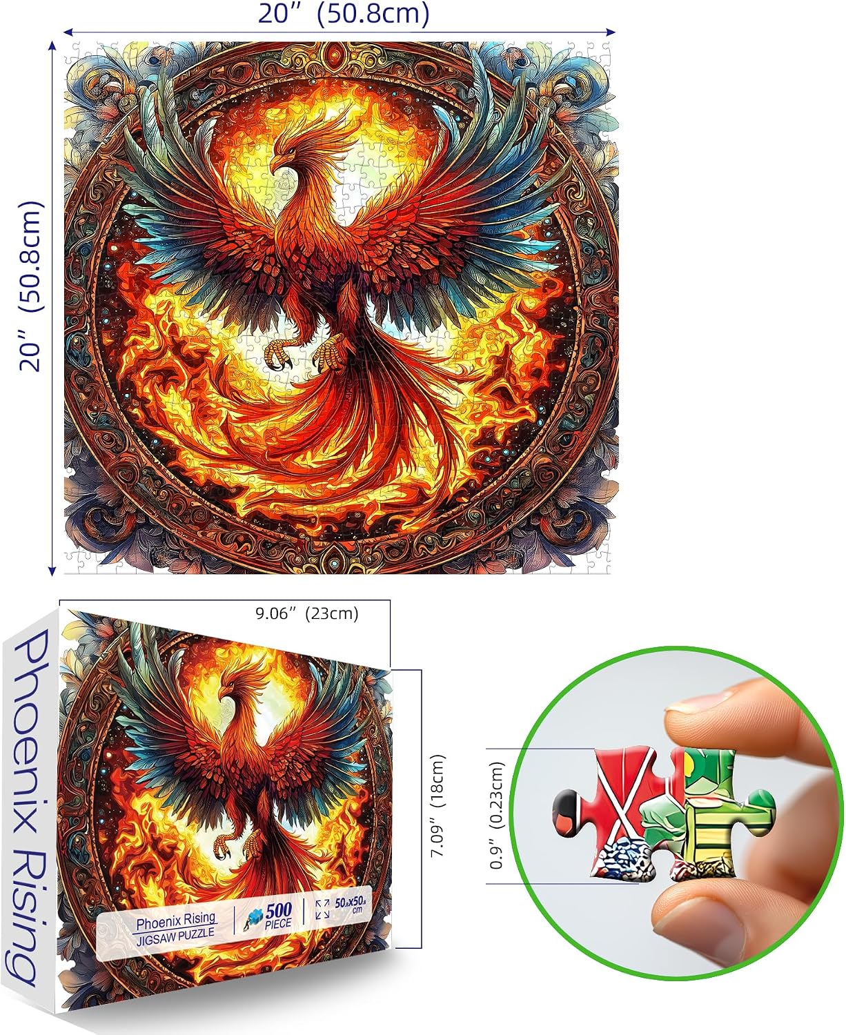 Thumbnail 1 de MINIWAN Phoenix Rising 500-Piece Puzzle 🧩