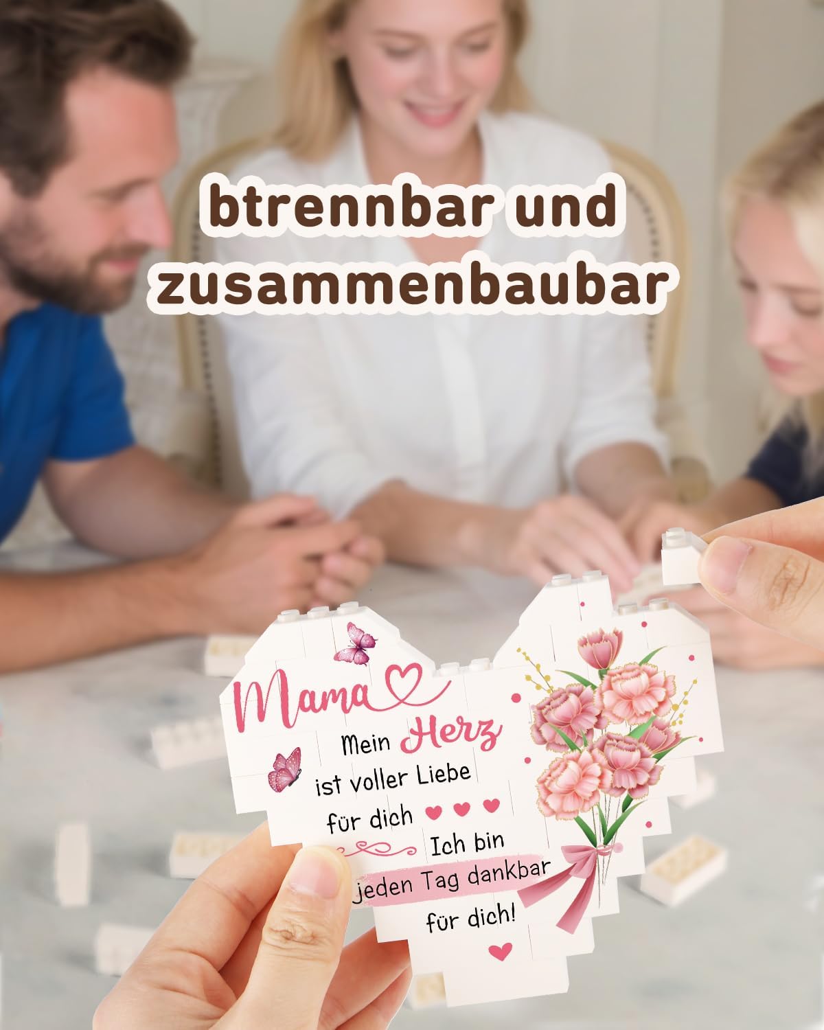 Detalle de PRSTENLY Herzförmige Plakette – Geschenkidee für Mama