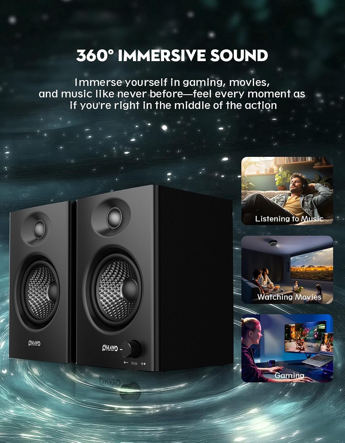 Detalle 2 de OHAYO 60W Bluetooth 5.3 Computer Speakers
