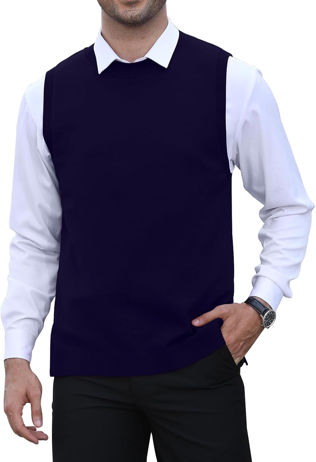 Thumbnail 6 de KUYIGO Men's Sleeveless Vest: Classic Business Crew Neck Knitwear