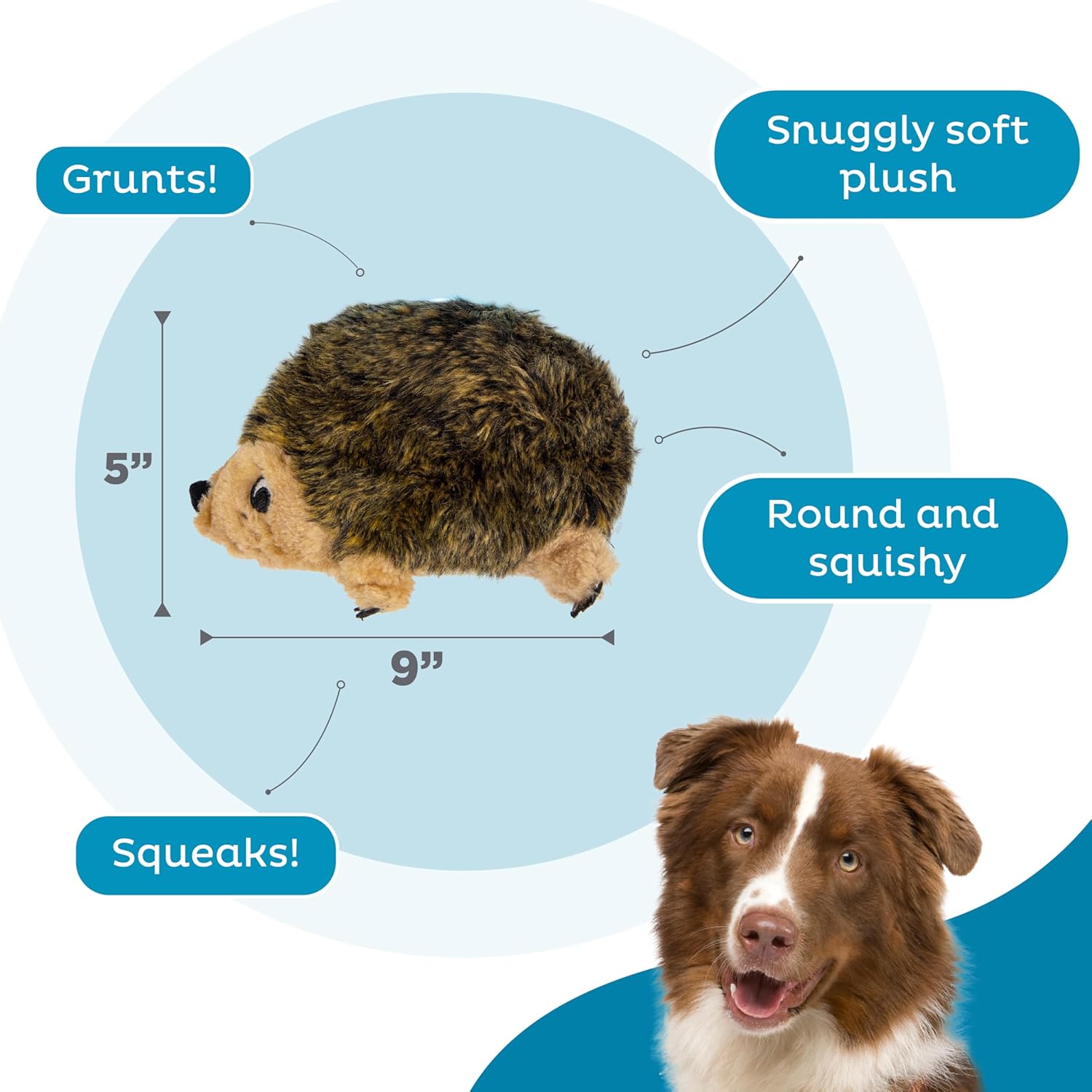 Detalle de Outward Hound Hedgehogz Plush Dog Toy, Medium