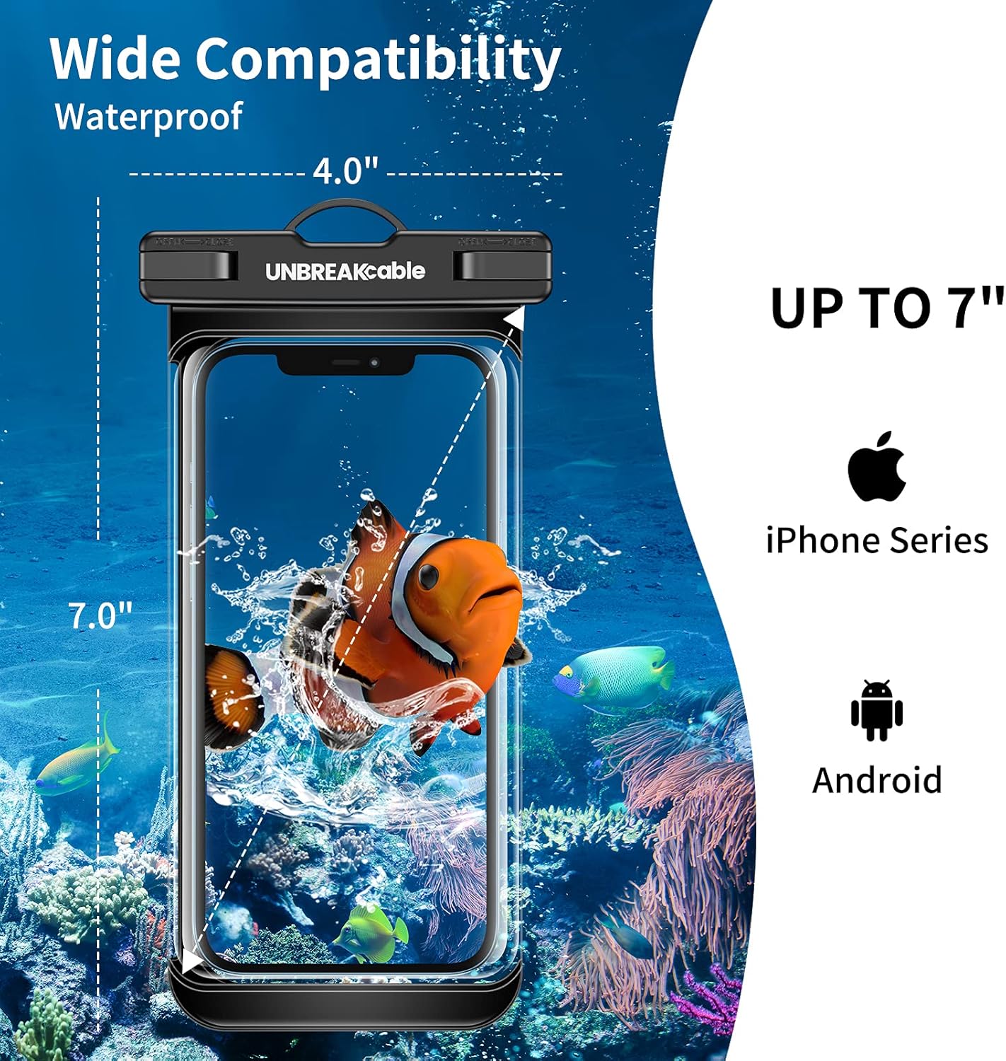 Detalle de UNBREAKcable Funda impermeable universal IPX8 7