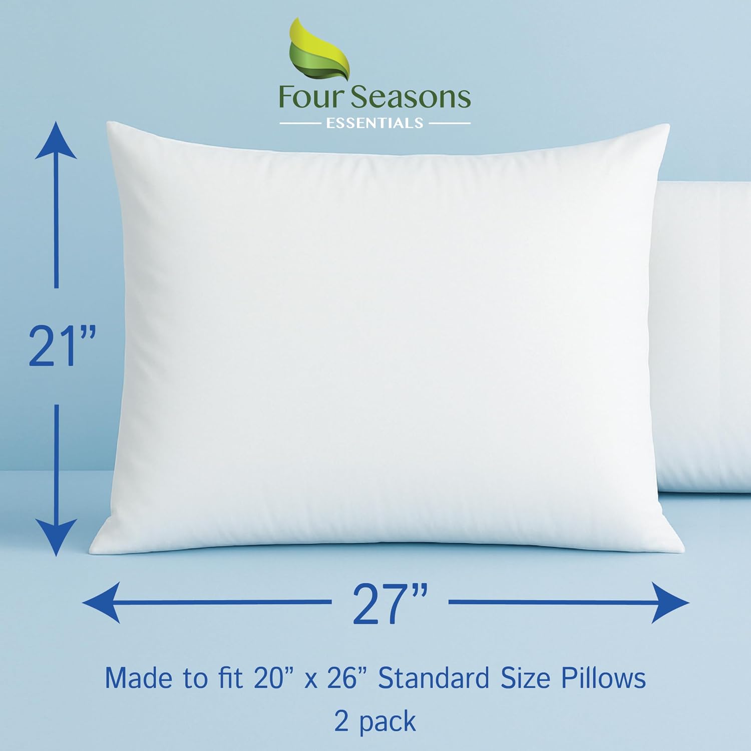 Detalle 2 de Standard Pillow Protectors (Set of 2) – Zippered Waterproof Hypoallergenic Pillow Covers