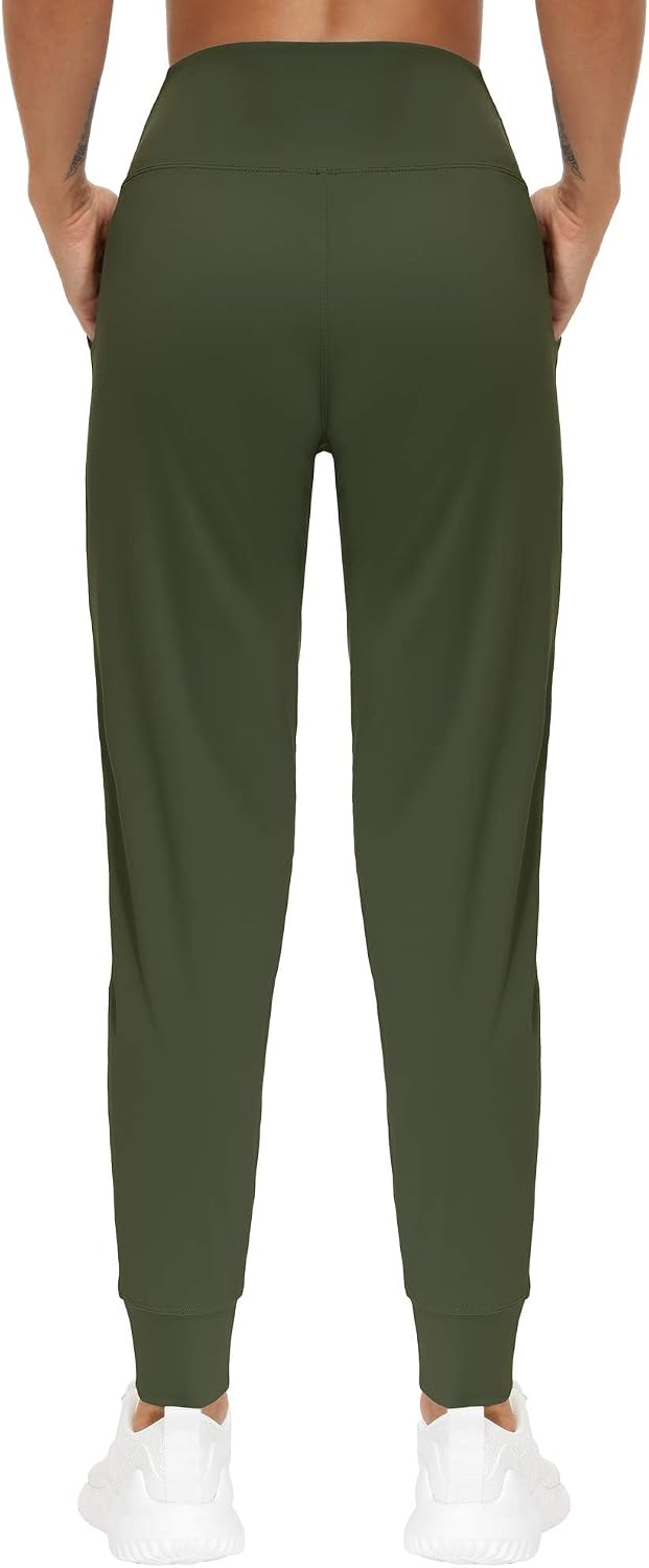 Detalle de THE GYM PEOPLE Jogginghose Damen mit 4-Wege-Stretch – High Waist Sportleggings für Yoga, Fitness & Outdoor