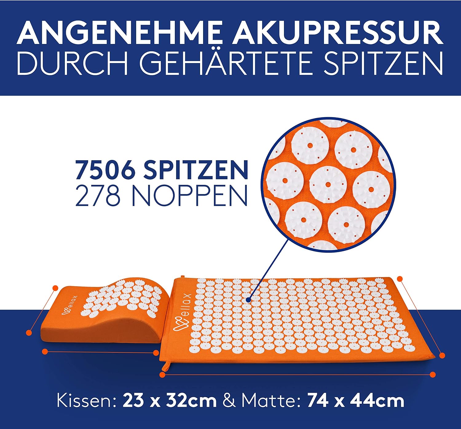 Detalle 2 de Wellax Akupressurmatte 100% Kokosfasern
